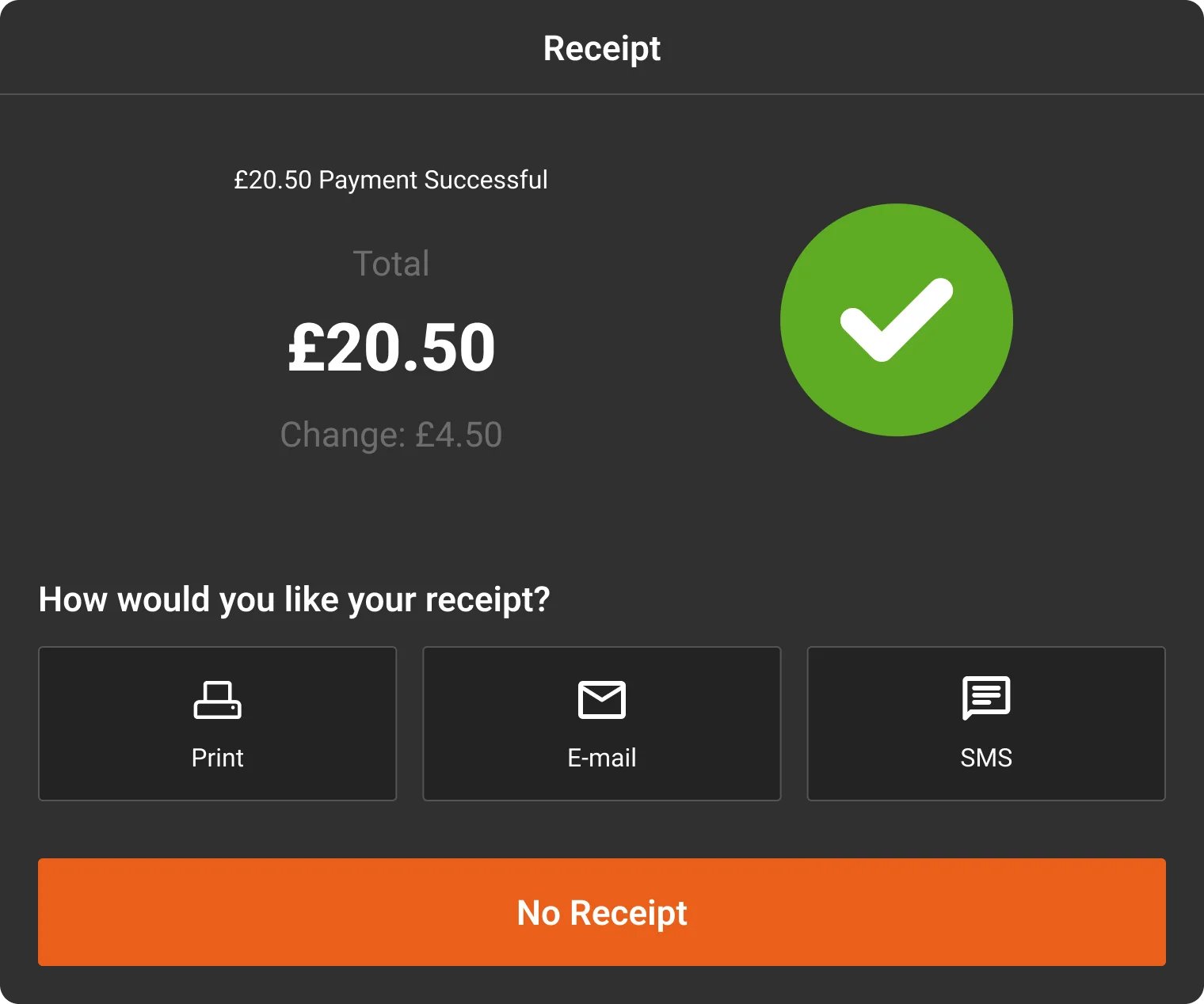 POS printing a receipt